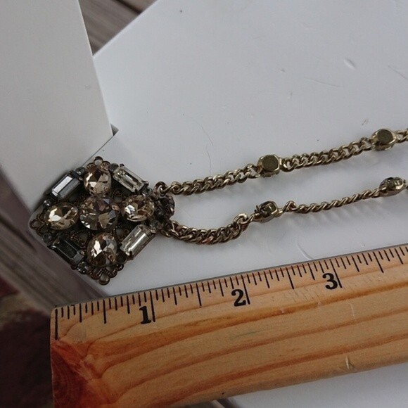 Loft Gold Necklace with Rhinestone Pendant - Picture 2 of 8
